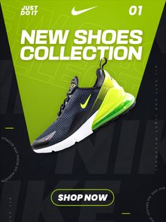 athletic shoes, running shoes, sneakers, sports shoes, training shoes, workout shoes, fitness shoes, new arrival, modern typography, energetic, bold, green